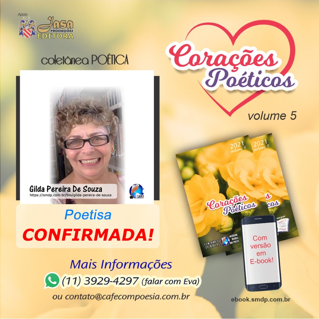Face/YT - Gilda Pereira de Souza - Cordelista e Poetisa confirmada em Corações Poéticos - Volume 5