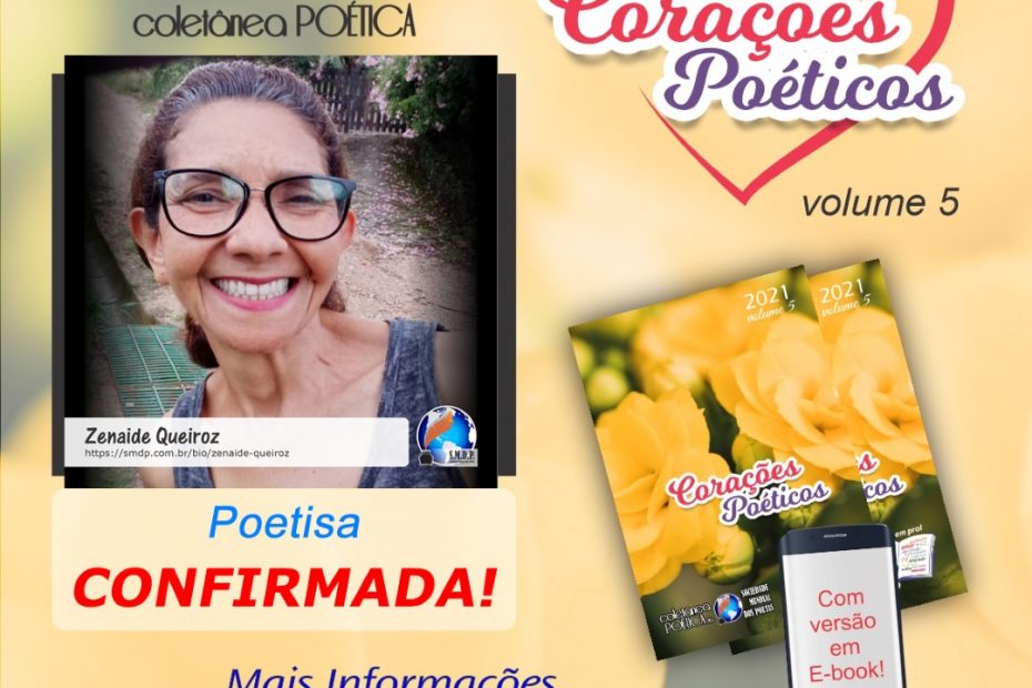 Instagram - Zenaide Queiroz - Cordelista e Poetisa confirmada em Corações Poéticos - Volume 5